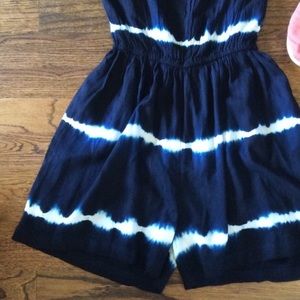Blue & white striped romper!